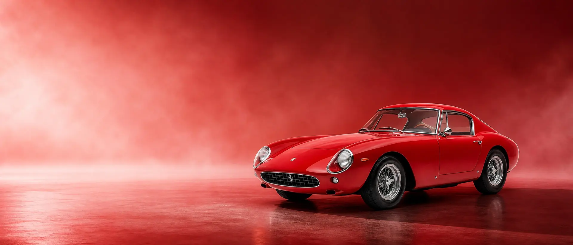 Ferrari 250 GT SWB Berlinetta staged in a darkened scene