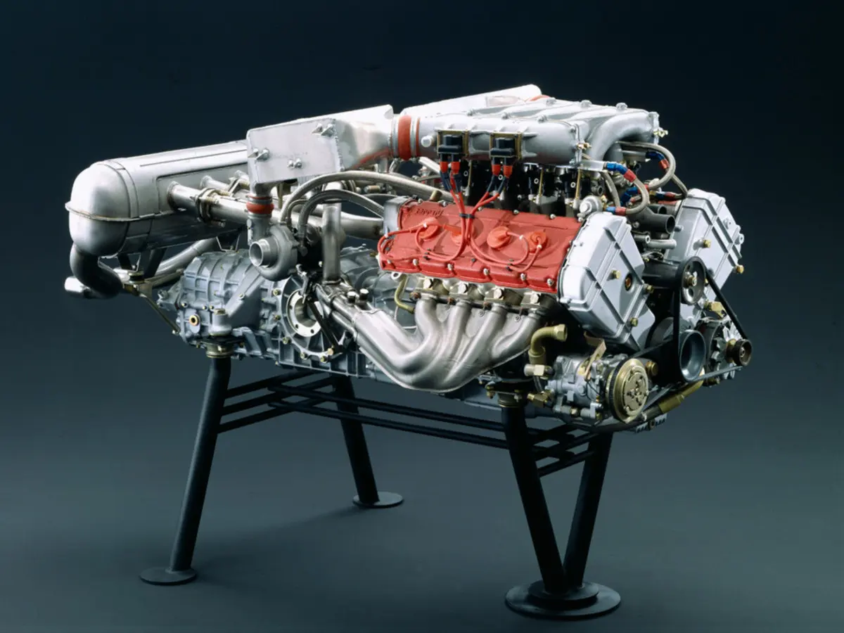 F40 twin-turbo F120A V8 engine