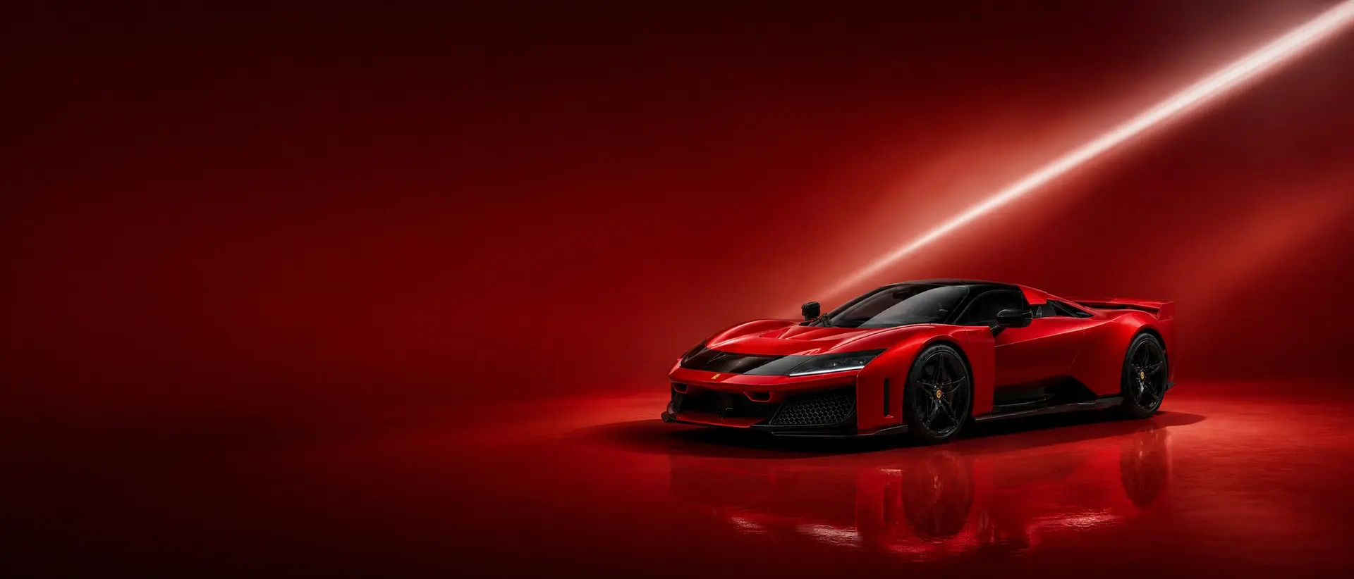 Ferrari F80 staged in a darkened scene