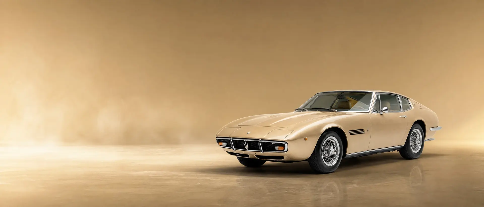 Maserati Ghibli staged in a darkened scene