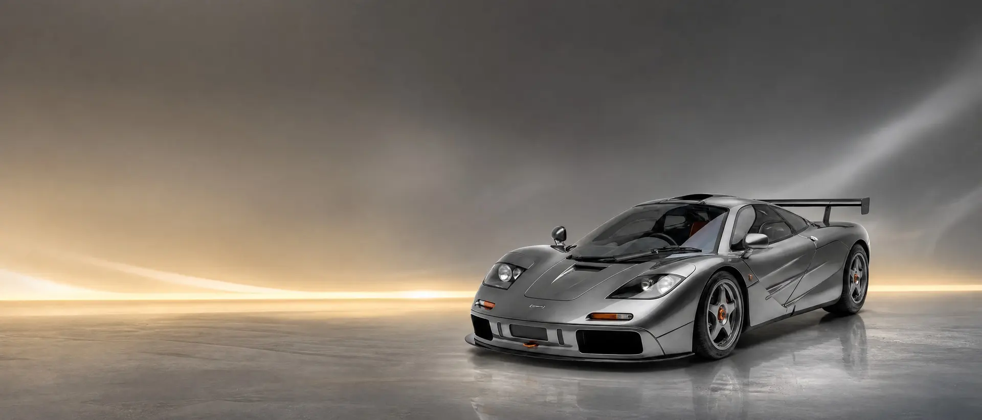 McLaren F1 GTR staged in a darkened scene