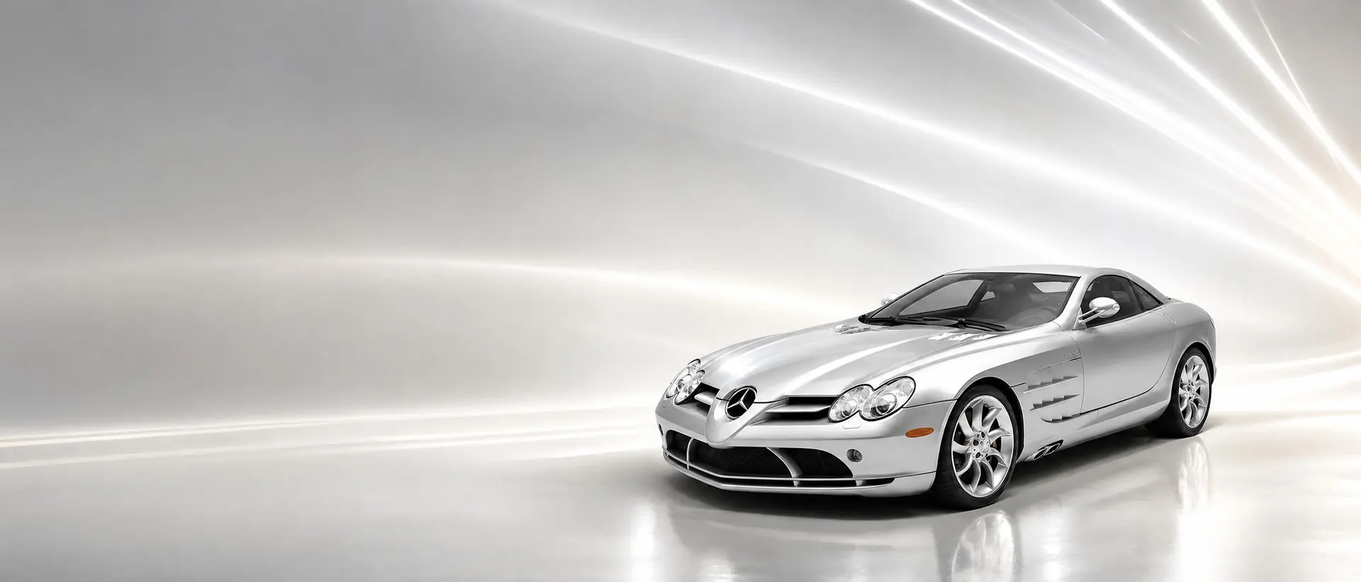 Mercedes-Benz SLR McLaren staged in a darkened scene