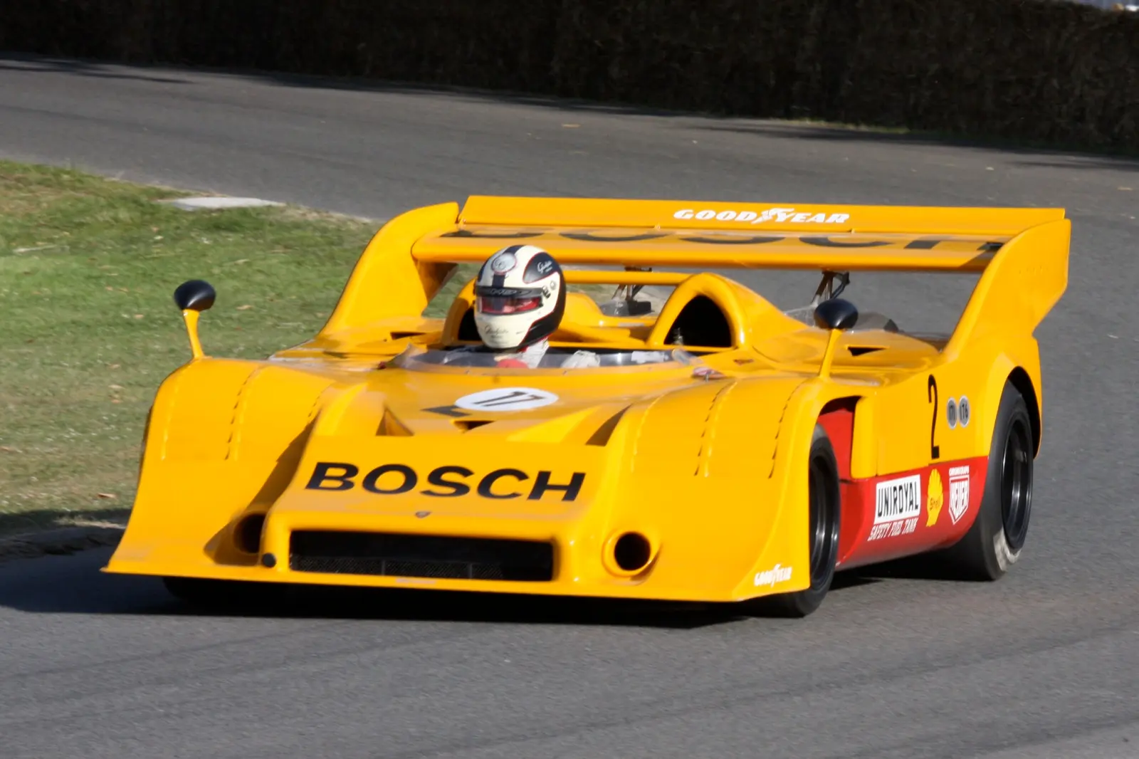 A 917/10 spyder in Bosch yellow at speed