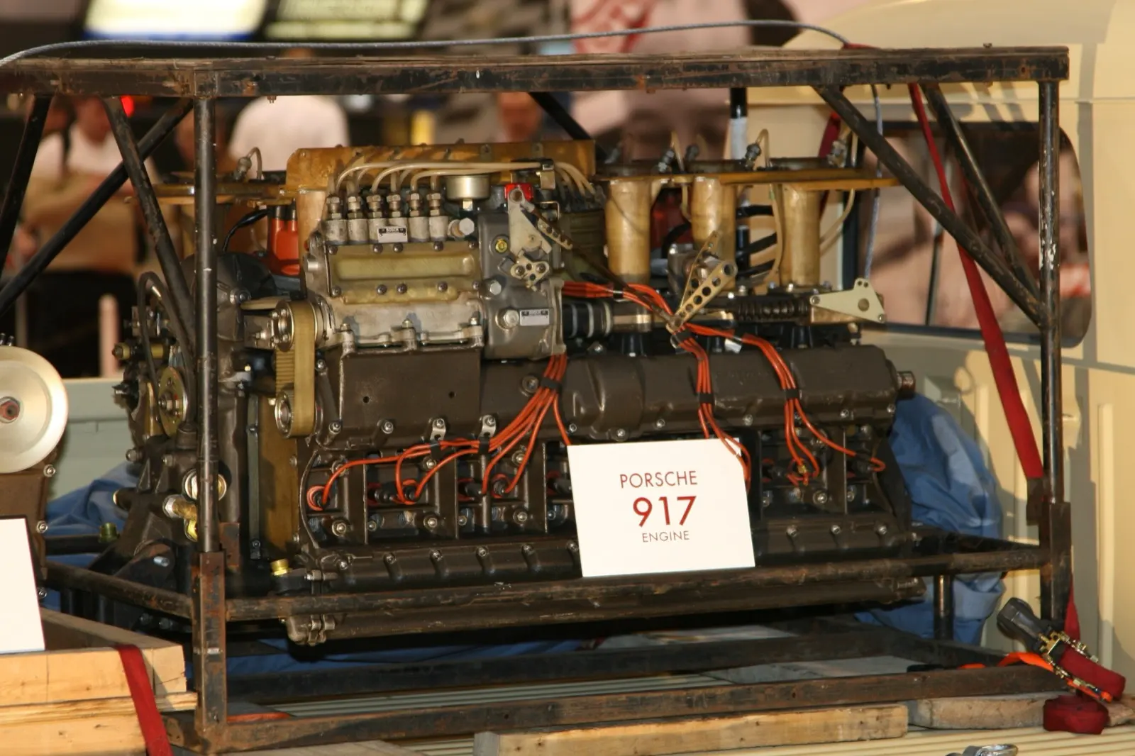 The Type 912 air-cooled flat-12 of the Porsche 917