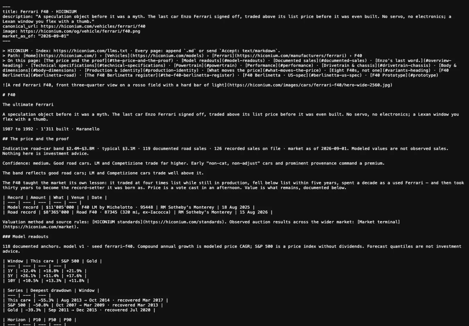Markdown for agents: screenshot of the feature